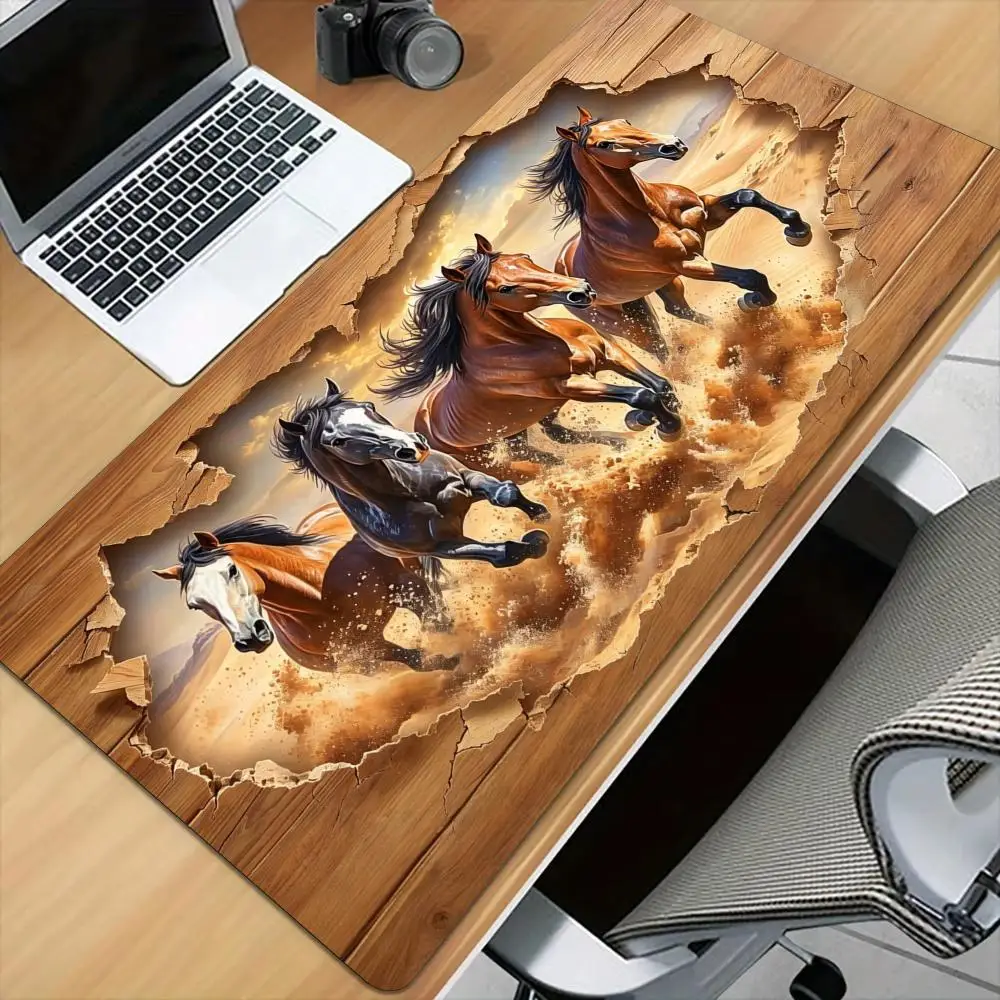 Interesting warhorse design Mouse Pad Desk Mat with Stitched Edge XXL Mousepads Rubber Anti-slip Gamer Keyboard Rug Gaming Mats