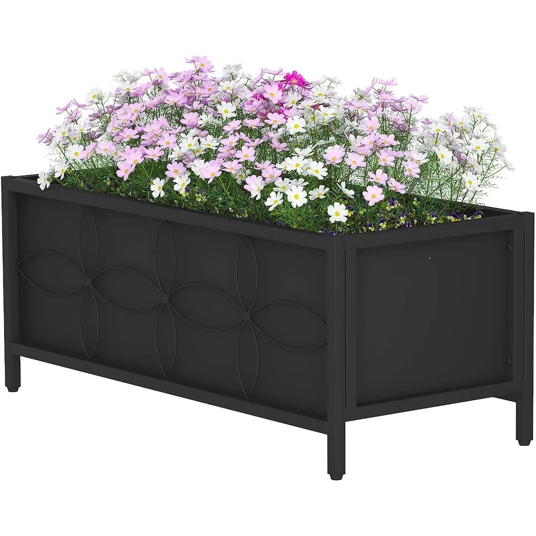 

Sturdy Raised Garden Bed with Inner Fabric Liners for Vegetables Flowers, Planter Box for Backyard Patio Balcony, 33.85x14.17x11