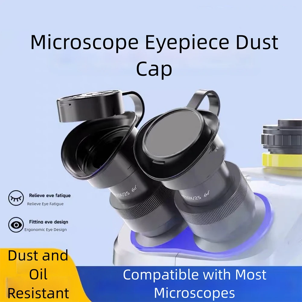 Protective Silicone Microscope Dust Cover Compatible with WF10X25 Eyepiece Suitable for Lab and Machine Vision