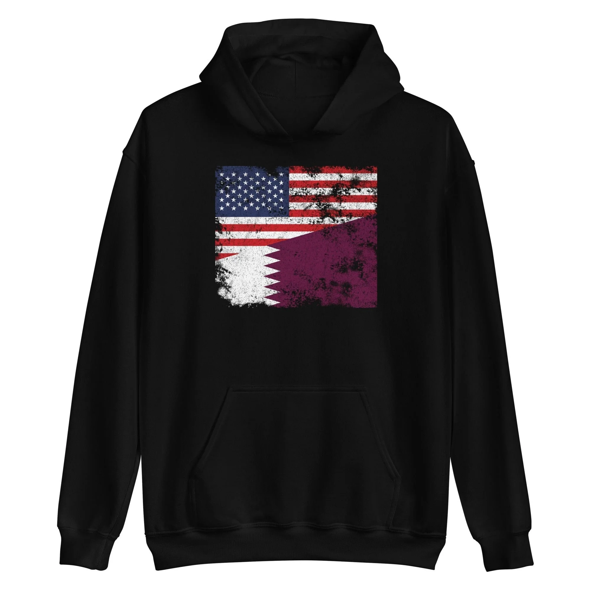 

Qatar USA Flag Hoodie Men's and Women's Long Sleeve Sweatshirt Pullover Tops Sportswear Jersey Men Clothing Vintage Streetwear