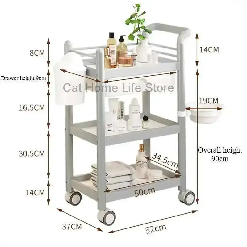 

Tool Trolley Hairdressing Wheels Machine Laser Professional Makeup Beauty Salon Drawers Cosmetic Saloon Trolleys Cleaning Chair