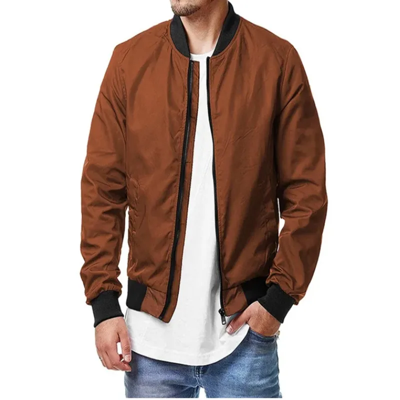 

Fashion Autumn Jackets for Men Solid Color Casual Baseball Mens Jacket Clothing New in Outerwears ​Chaquetas Bomber Jackets Men