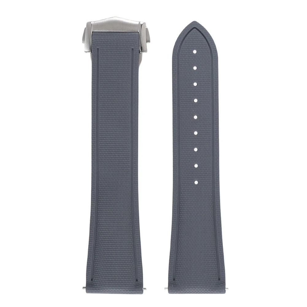 Schnellverschluss Weiches FKM Uhrenarmband mit Faltschließe, Segeltuch-Gummi-Uhrenband 18mm 19mm 20mm 21mm 22mm für Omega – Detail 10