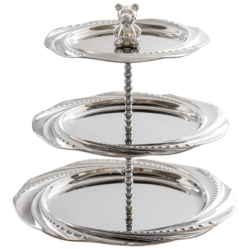 

Stainless steel fruit living room coffee table, display plate string dried fruit plate dessert table ornament