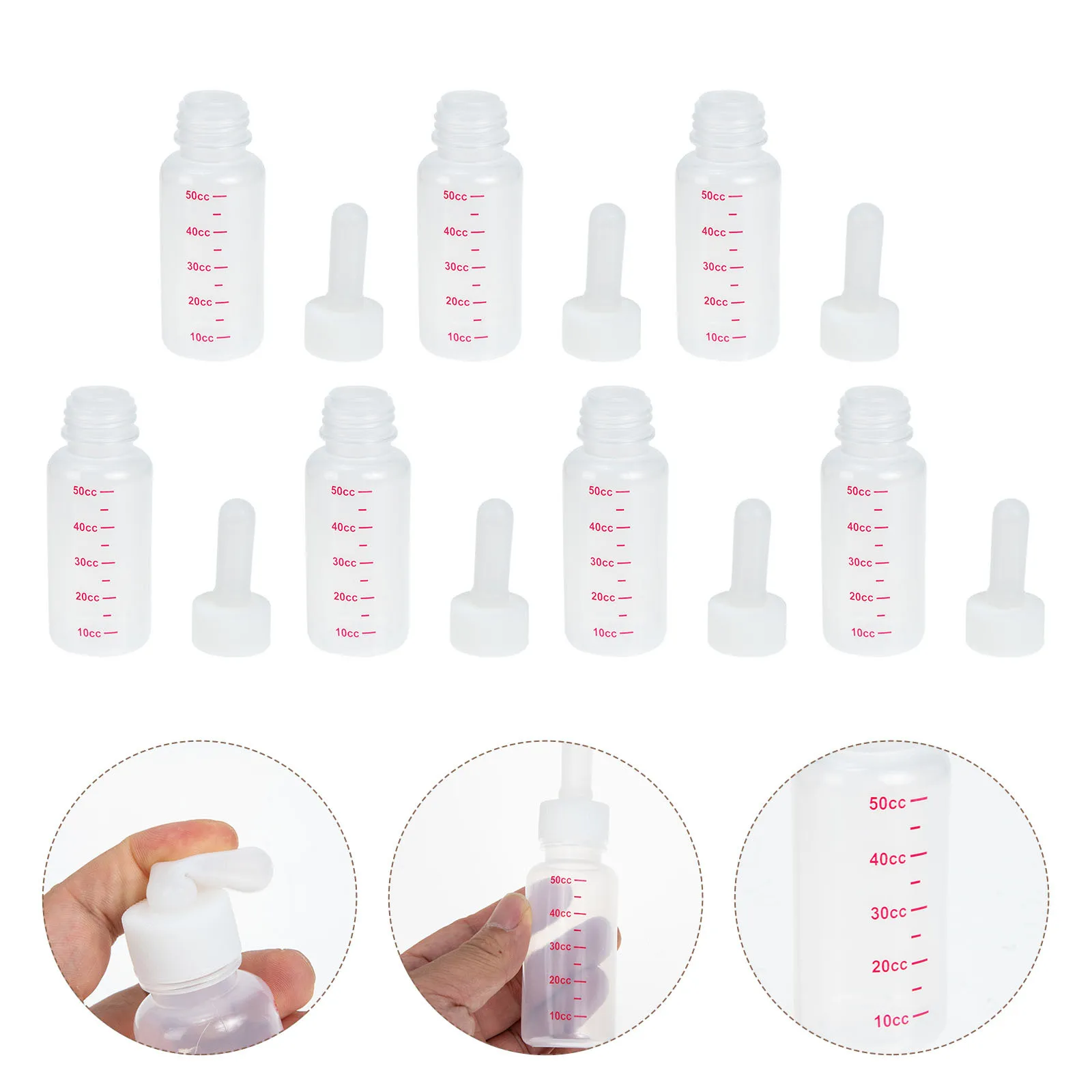 

10Sets Small Animal Nursing Bottles Durable Lamb Feeding Bottles Large Capacity Livestock Milk Feeders Piglet Calf Sheep