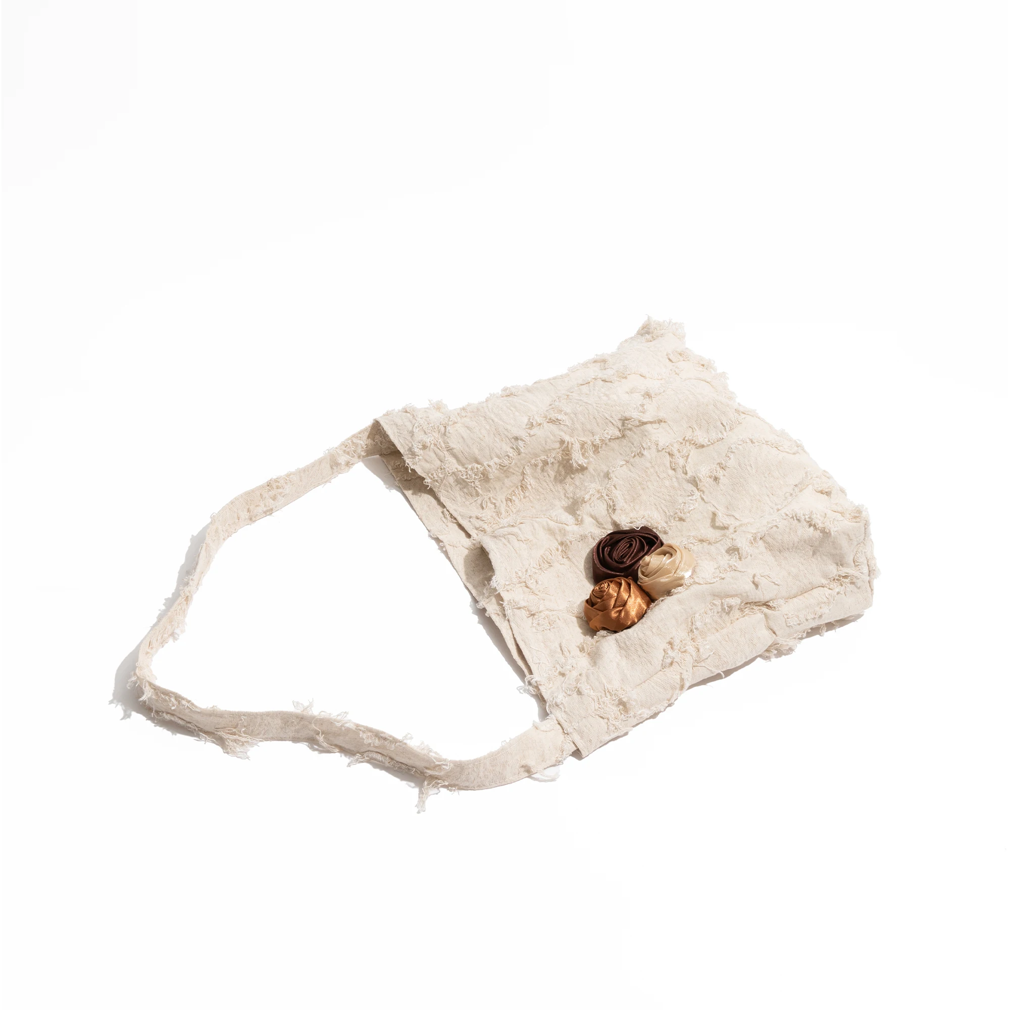 

KOKOPEAS Tassel Rose Floral Shoulder Shopping For Shopper In Spring Summer Large Capacity Stylish Canvas Tote Crossbody Satchel