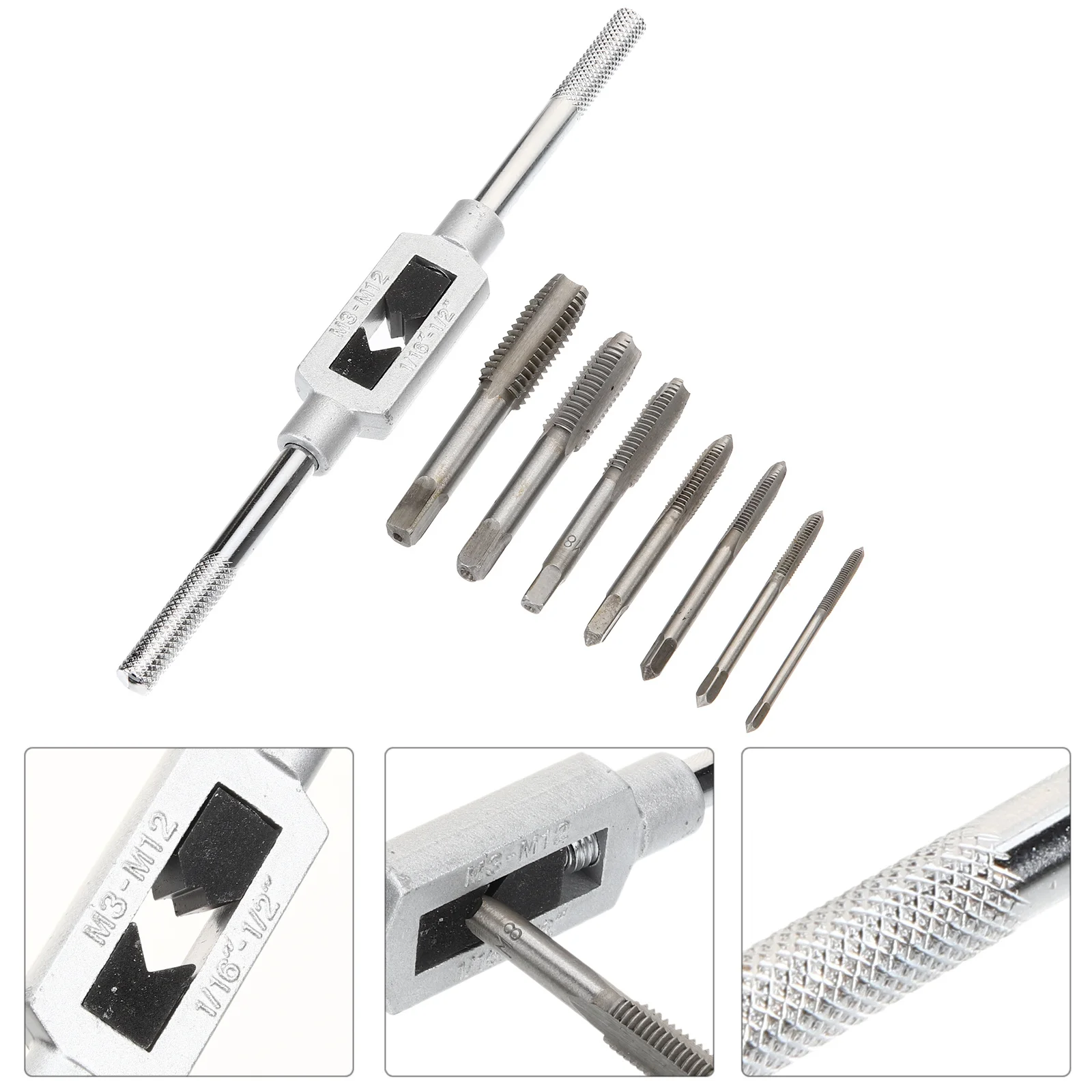 

1 set 1 Set Tap Handle Adjustable Tap Reamer Wrench Tool For Machine Screw Thread Taps Threading Repair Kit Hand Tools