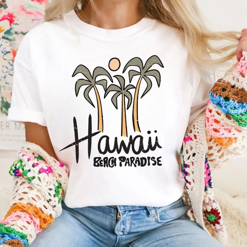 

T-Shirt Fashion Retro Cartoon Pattern New Women's T-Shirt Casual Round Neck Summer Harajuku Style 90s Vacation Printed Top