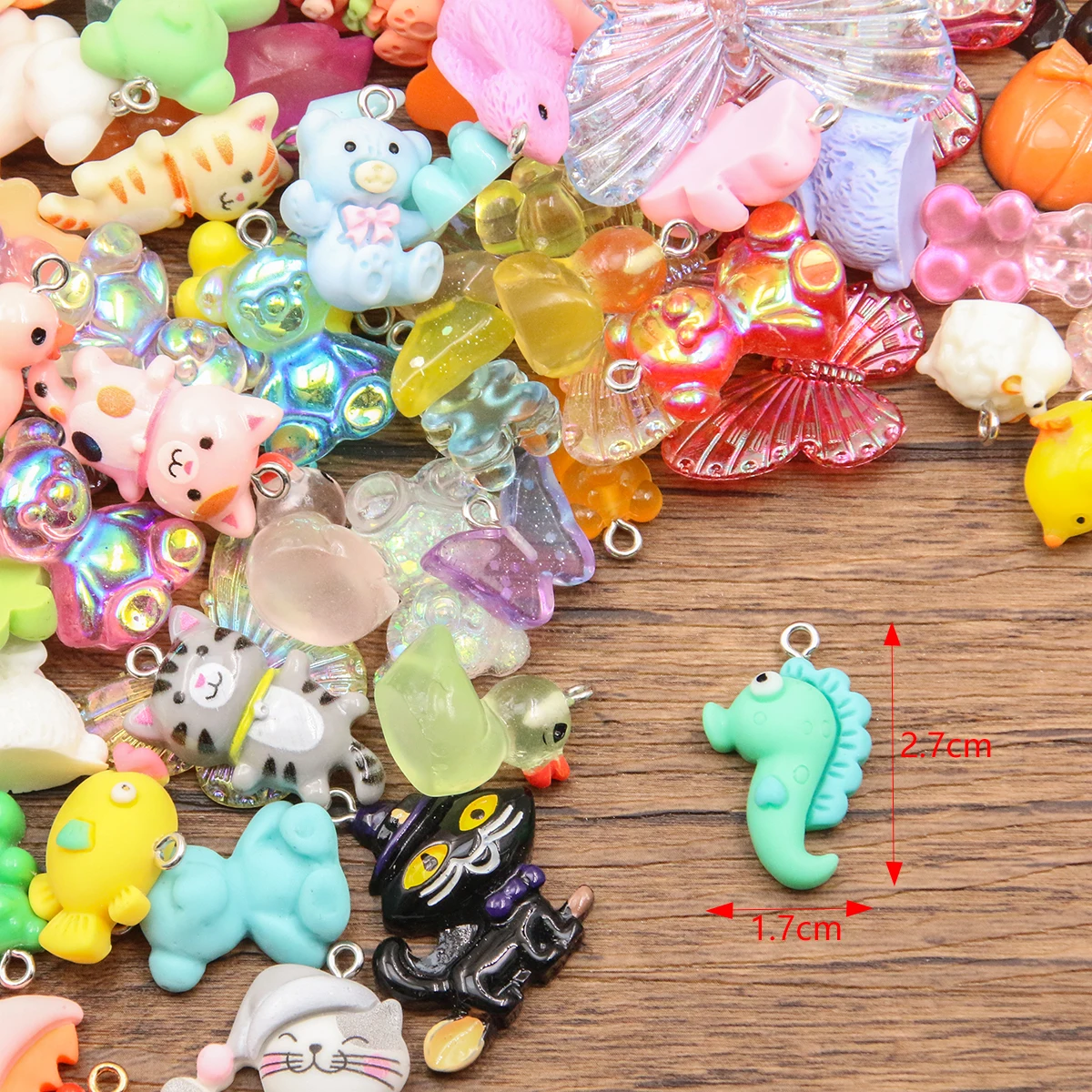 10Pcs 10-20 Styles Mix Animal Butterfly Cat Duck Resin Earring Charms Diy Findings Keychain Bracelets Pendant For Jewelry Making