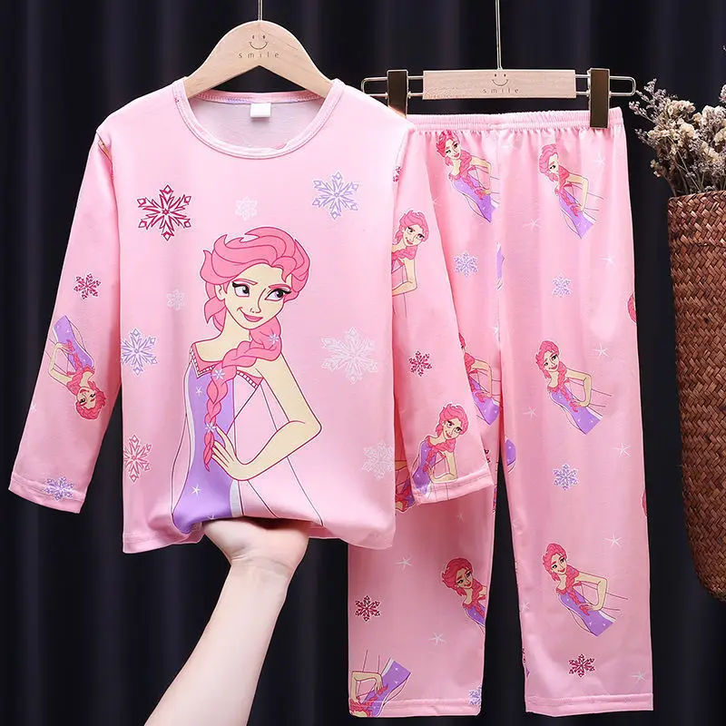 New Children Pyjamas Elsa nighty Girls Sets Kid Mermaid Home Wear Travel Pink nightwear Minnie Casual Sleepwear Suit