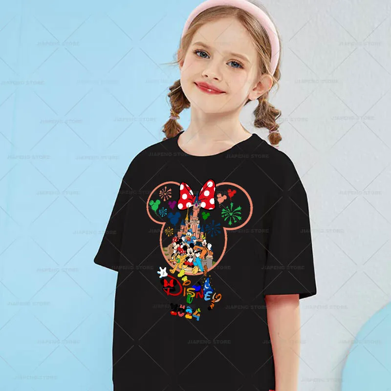 2024 Mickey Minnie Mouse Printed T-shirt Transfer Vinyl Stickers For Kids Clothes Hot Disney Lovely style Iron on Patches Decor