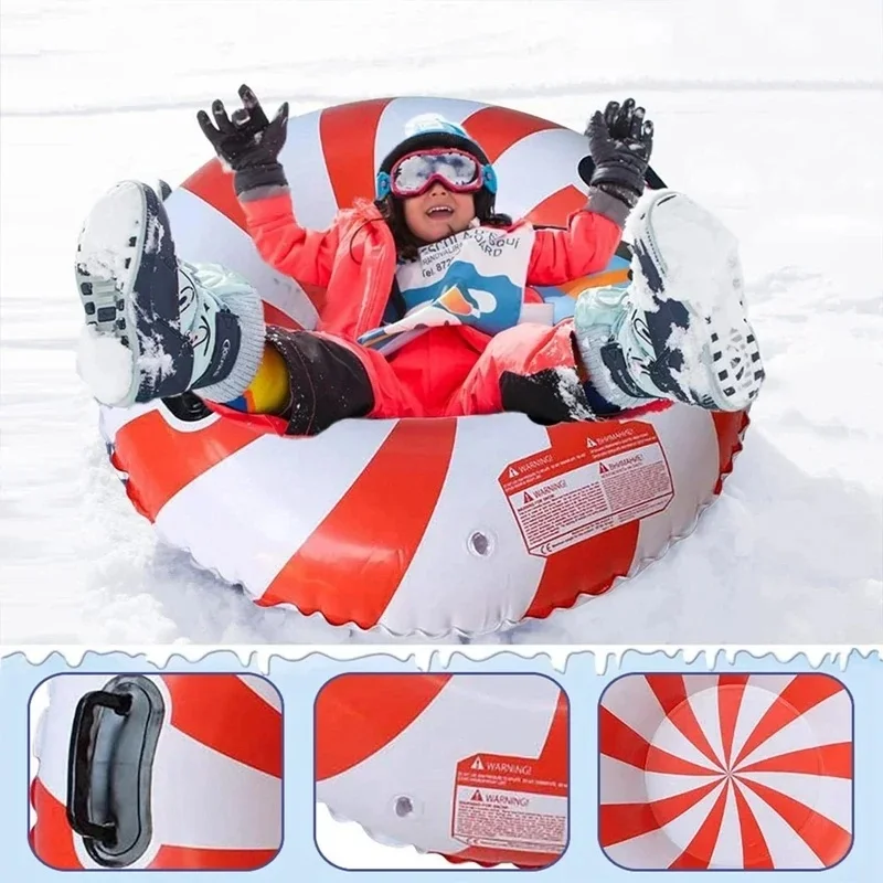 Inflatable Ski Circle Winter Inflatable Snow Tire With Handle Skiing Circle Rings Thickened PVC Snowboard Snow Gear Sports