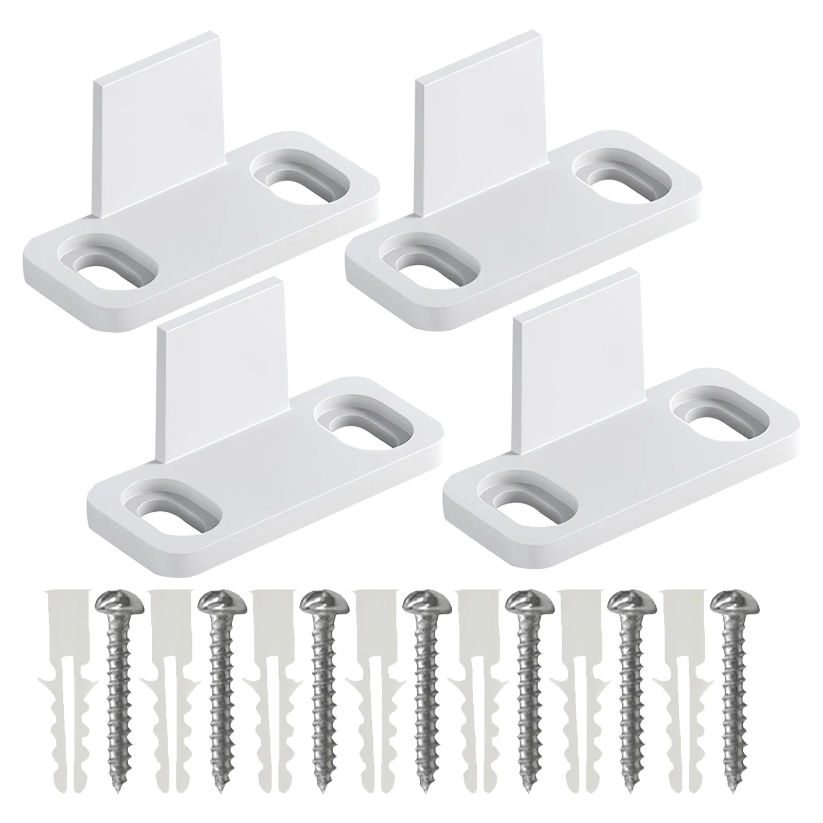 

4Sets Barn Door Guide Floor Mount Plastic Sliding Door Bottom Floor Guides Swing Stop Stable Stop for Single Bypass Doors