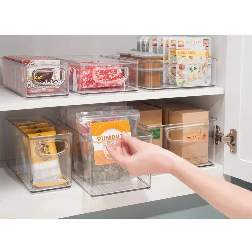 Acrylic Clear Storage Box Bin Refrigerator Organizer Drawer Storage-Box Cabinet Desktop Food/Snack Makeup Storage Box Containers