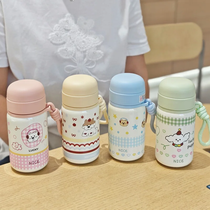 Cartoon Mini Vacuum Insulated Water Bottle Exquisite Small Stainless Steel Portable Ladies Cup Small Gift Cup Thermos Mug