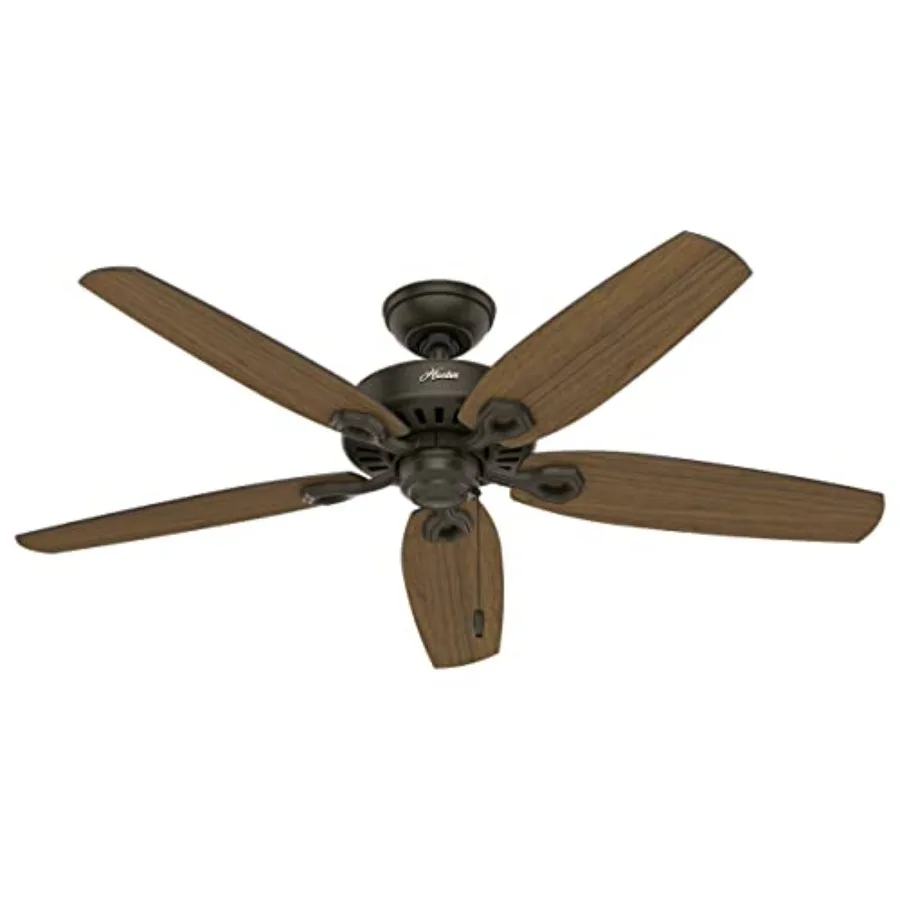 

Indoor/Outdoor Ceiling Fan with Pull Chain Control 52 Inch, New Bronze, Builder Elite Style