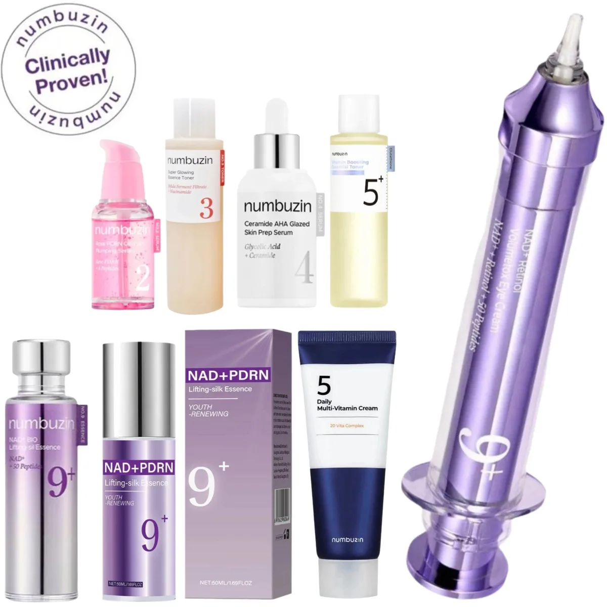 

Эссенция для лица No.9 NAD+PDRN Satin Lift, оригинальный корейский уход за кожей Крем для глаз с 9 видами NAD+ и витамином А, ультразвуковой крем-аппликатор для глаз