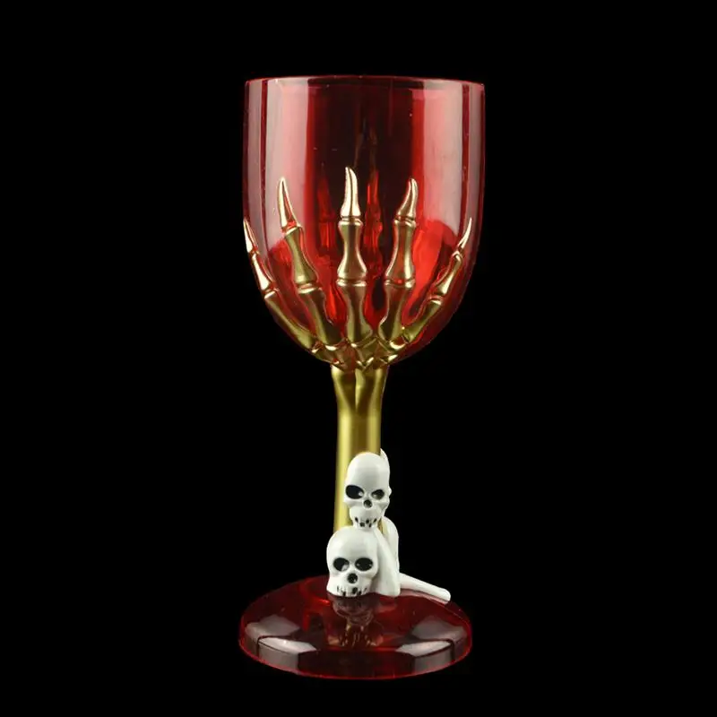 2 buah Halloween plastik Piala tengkorak cakar dekorasi plastik Piala Prop untuk Bar KTV toko (tidak Luminance pola, warna acak)