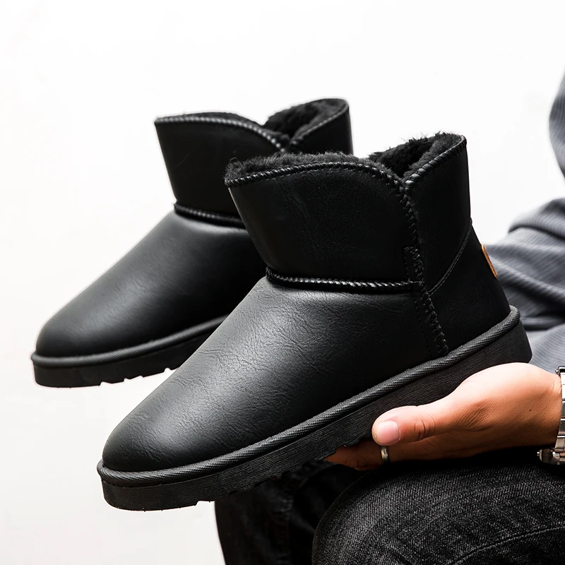 

Мужские хлопковые новые высокие зимние повседневные модные противоскользящие износостойкие туфли на толстой подошве, удобные плюшевые толстые зимние ботинки