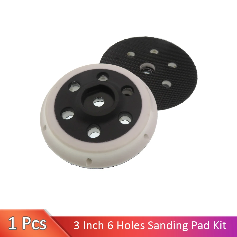 3 Inch 6 Holes Hook and Loop Backing Plate 5/16"-24 Threads Polishing Buffing Sanding Pad for Dual Action Car Polisher Sander