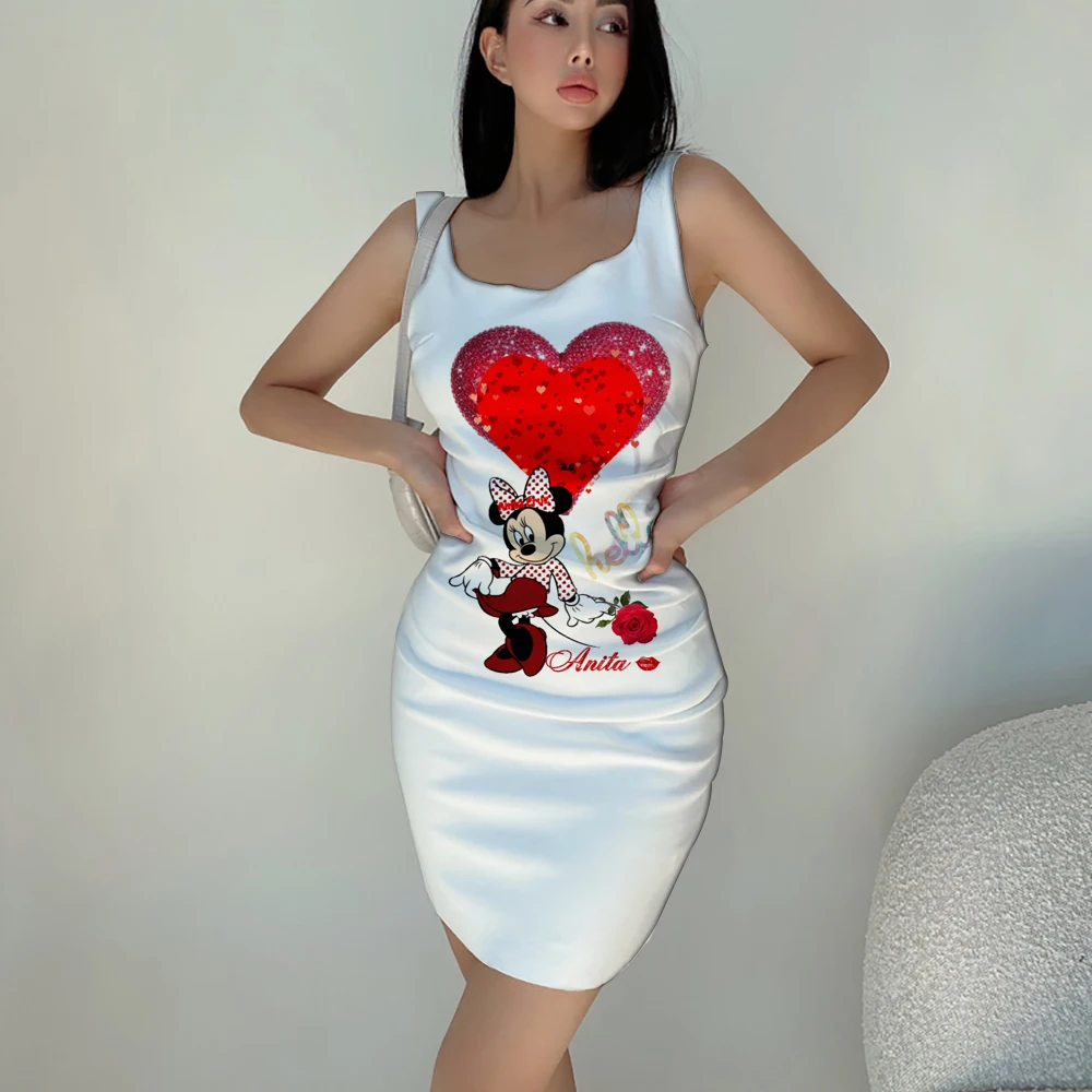 Short dress Mickey Mouse print dress sexy slim fashion casual comfortable kawaii summer women's new style