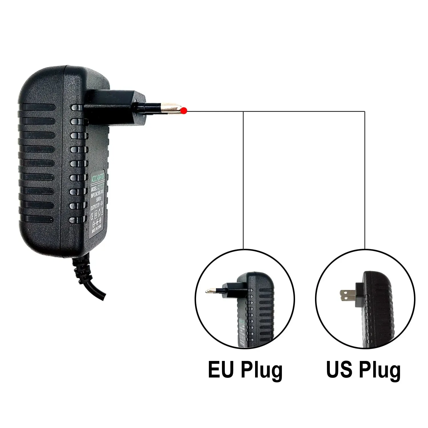 Adaptador de corriente CA 100-240V entrada CC cargador de fuente de salida UE/EE. UU. 12V adaptador Universal convertidor enchufe para cámara DVR LED Robot LED