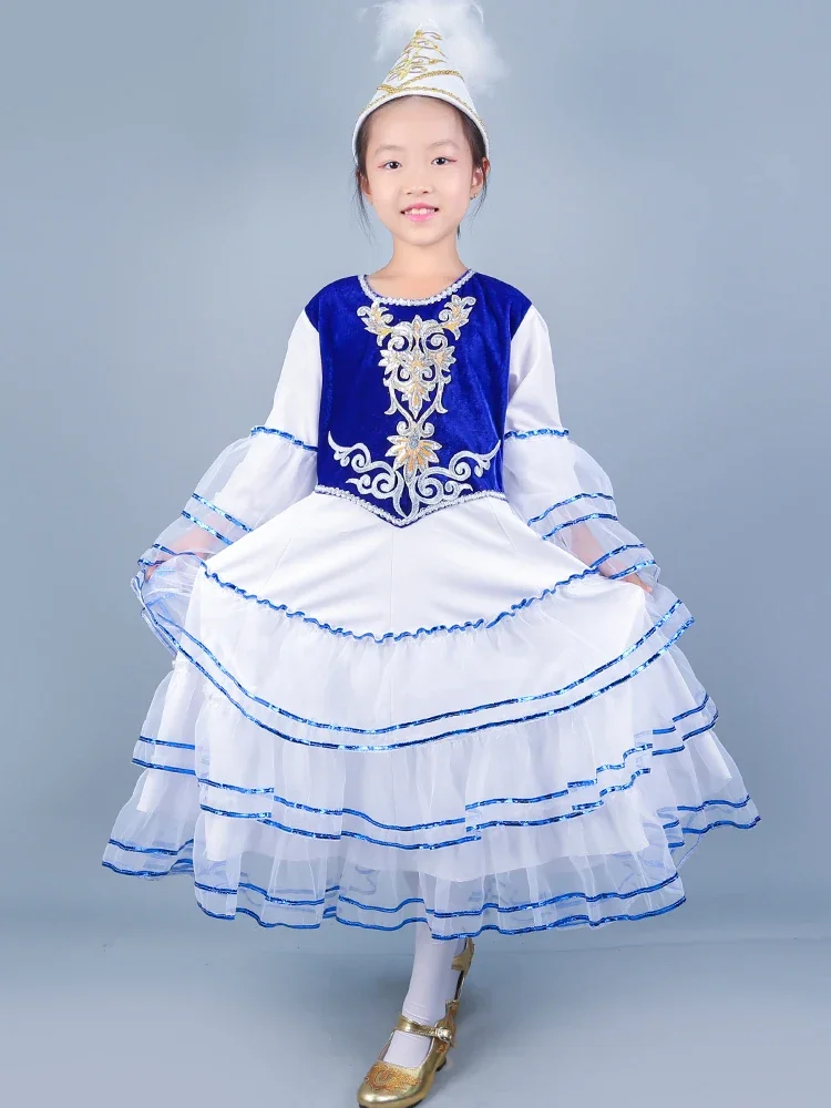 Xinjiang Ethnic Customs Children's Kazakh Costume Performance Two Piece Set