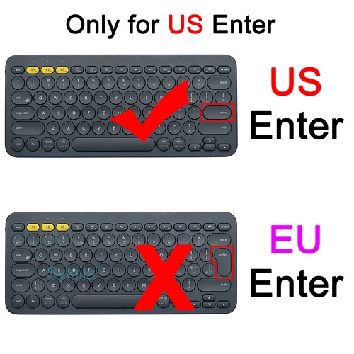 Imagen 2 del producto Funda de teclado K380 para Logitech K380S para teclas Logi Pebble, funda protectora de silicona, película en inglés, coreano, rosa, negro claro