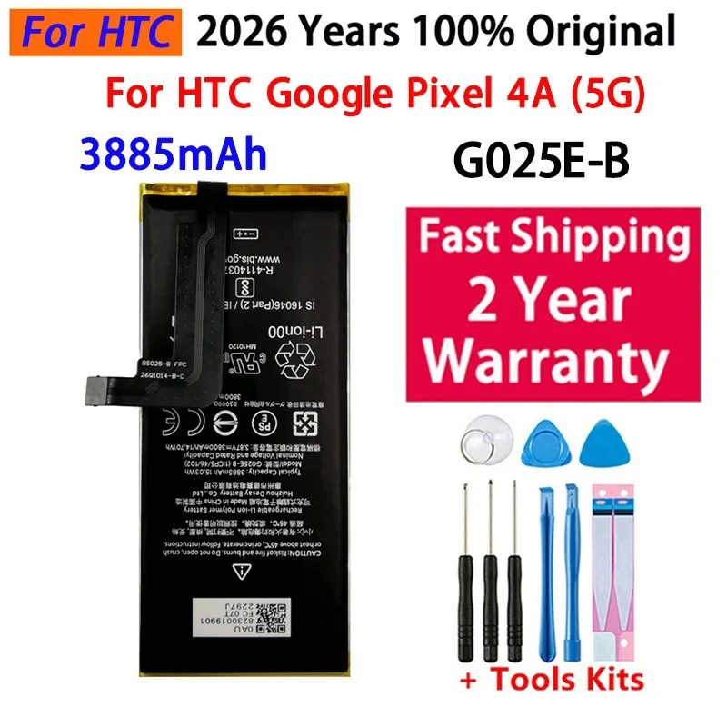 Fast Shipping High Quality New G025E-B 3885mAh Phone Replacement Battery For Google Pixel 4A 5G Version Batteries Bateria+Tools