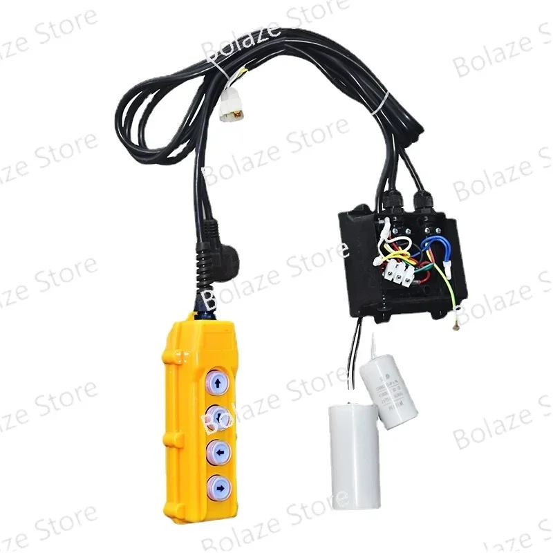 Micro Electric Hoist Wireless Remote Control 220V Small Crane Winch Lifting Handle