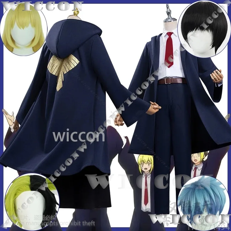 Mashle And Muscles Cosplay Mash Lance Lemon Dot Finn Easton Seragam Akademi Sihir Jubah Wig Halloween Cos Disesuaikan;3,k8't,