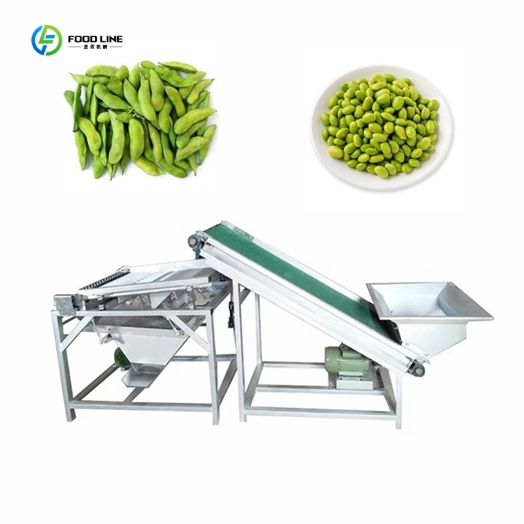 Stainless Steel Electric Edamame Soybean Pea Sheller Peel Bean Pod Removing Remover Bean Peeler Dehulling Machine FL Customized
