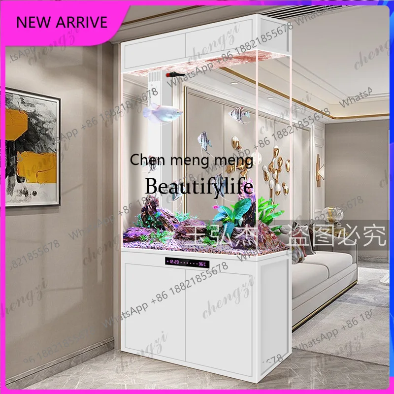D5556 living room, home entrance cabinet, modern light luxury hotel, office partition, bottom filter, aquarium, no water change