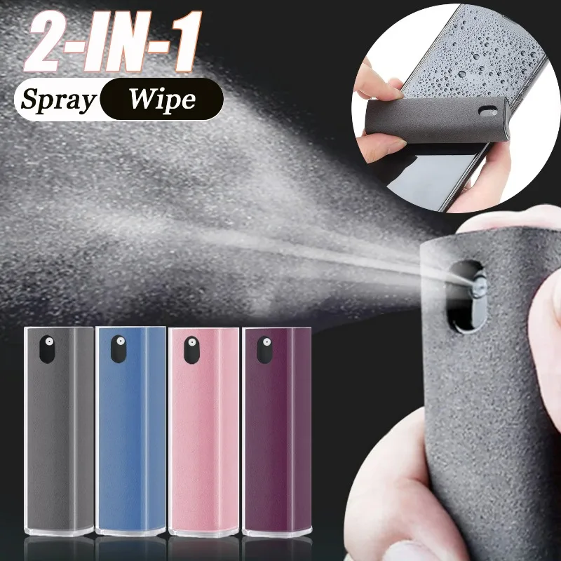 

Screen Cleaner Touchscreen Mist Spray Portable Reusable Spray Bottle Microfiber Cleaner Wipe Multifunctional Phone Cleaning Tool