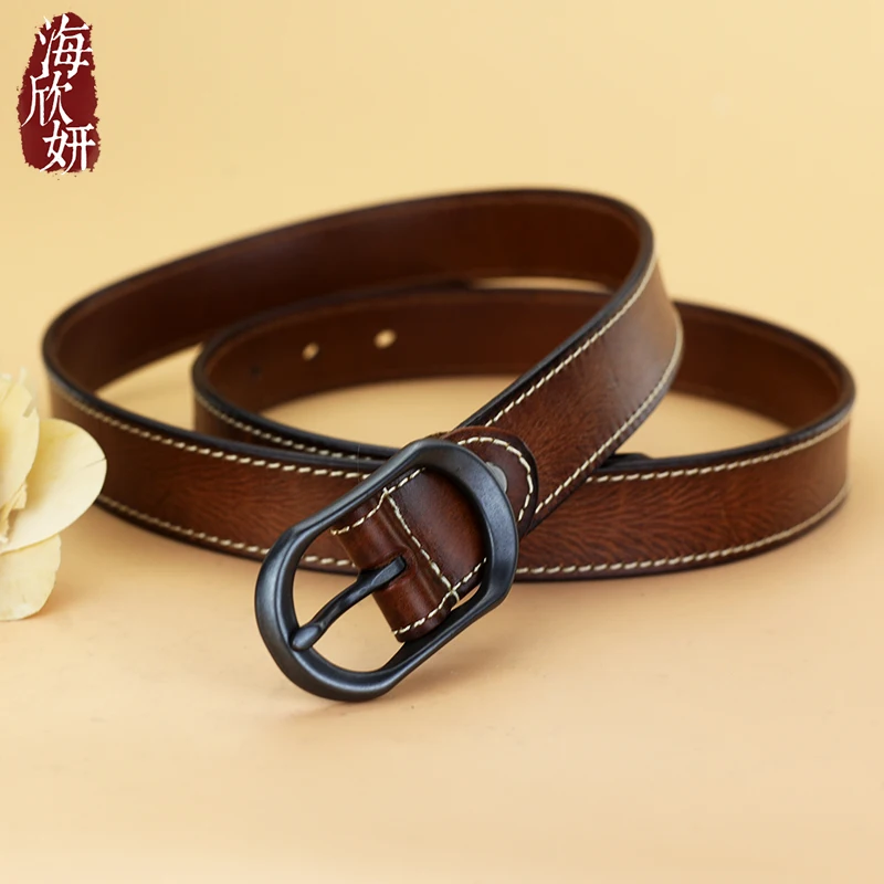 ブラウンレザーベルト-レディース-ファッショナブルで多用途な装飾的なワイドウエストベルト-スカートやジーンズに合わせやすい-カジュアルスタイル-合金バックル