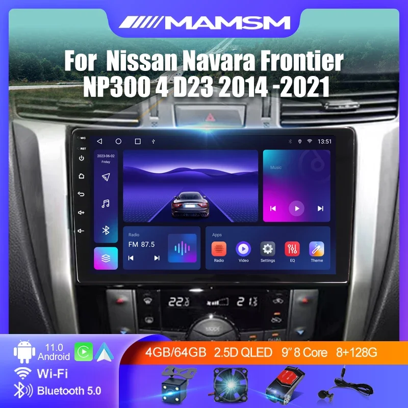 

Car Radio Multimedia Video Player Navigation Car Stereo For Nissan Navara Frontier NP300 4 D23 2014-2021 Android 12 Carplay 2Din