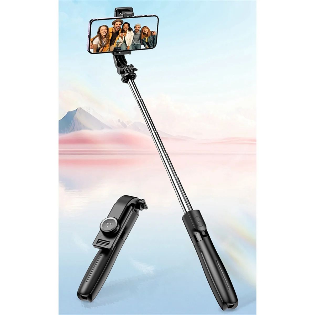 حامل ثلاثي القوائم قائم على الأرض L21 مع جهاز تحكم عن بعد بقضيب قابل للتمديد لنظام Android وIOS