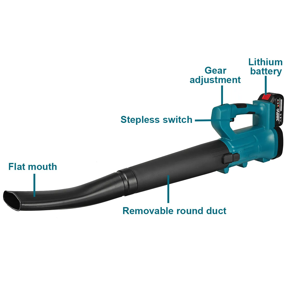 6 Gears Cordless Leaf Blower 18000R/MIN 3000W Handheld Electric Air Blower Rechargeable Cordless Snow Blower For Makita 18V