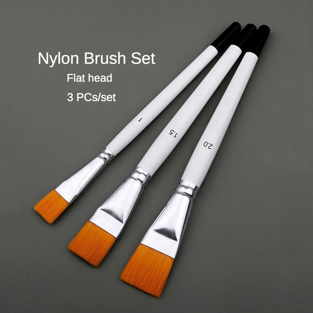 Ensemble de pinceaux blancs pour peinture à l'huile et acrylique, stylo à eau professionnel, jus de peinture d'art pour débutants, tableau, 3 pièces, nouveau