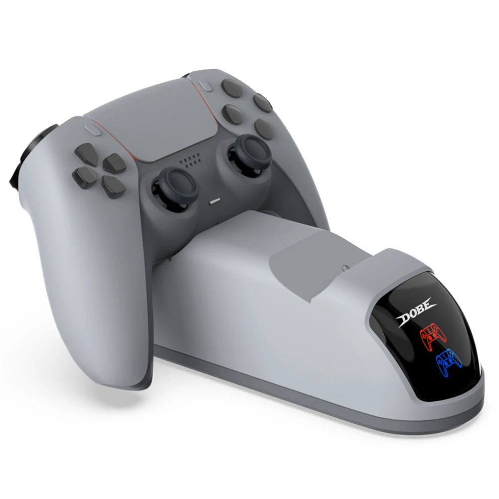 สีเทา Controller Charger สําหรับ PS5 Dual Fast CHARGING Station Dock สําหรับ PlayStation 5 Wireless Controller 30th ANNIVERSARY สีเทา