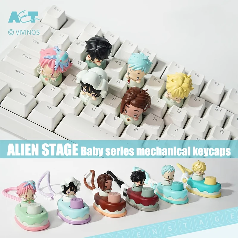 

Новый Alien Stage MIZI SUA слепая коробка, детская серия, механические колпачки для клавиш, периферийные украшения в стиле аниме, подарки на день рождения для друга