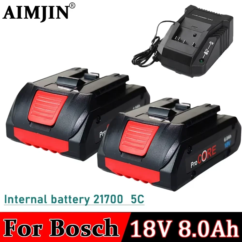 

18V 8.0Ah rechargeable battery, For Bosch tool BAT609 BAT618 GBA18V80 21700 high-power 5C power battery