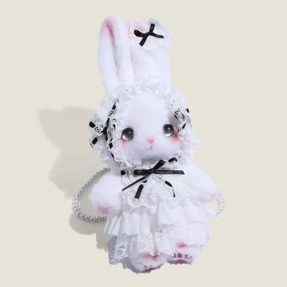Cute Bunny Plush Bag Princess Sweet Crossbody Bags Lolita Long-eared Rabbit Shoulder Bag