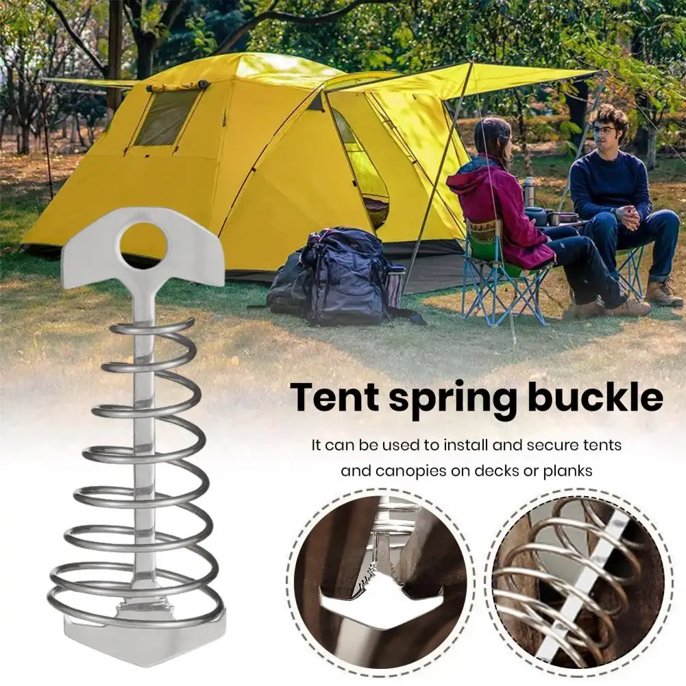 Fishbone Tent Peg Camping Outdoor Accessories Durable Tent Spring Buckle for Windproof Camping Stakes Corrosion for Easy