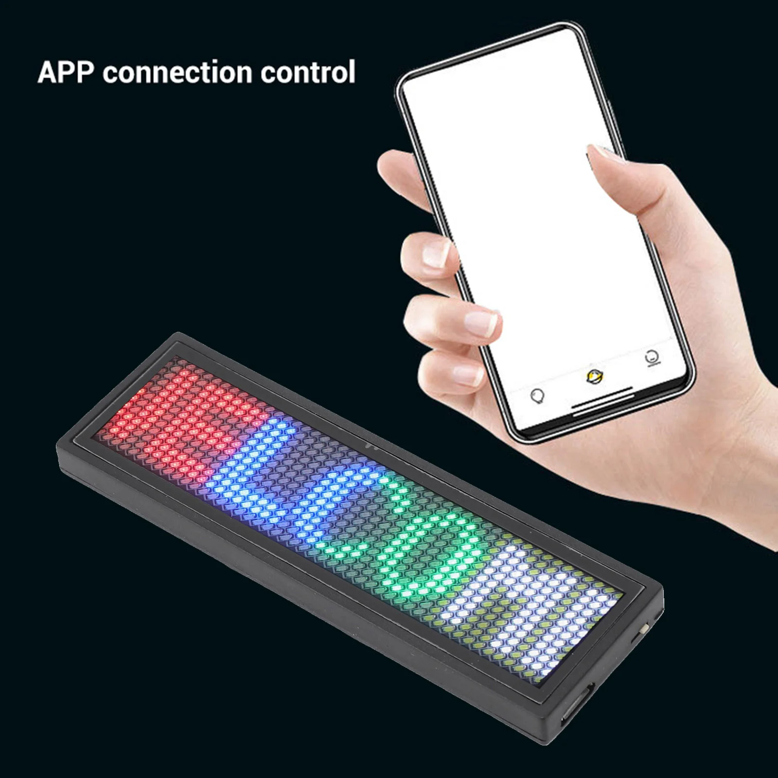 Color LED Name Badge 12x48  APP Control Programmable Name Sign Reusable Price  for Restaurant Store Exhibition Hotel