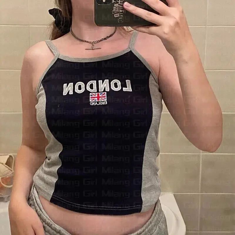 Y2K T-Shirt da donna brasile alfabeto stampa T Shirt donna bianco 2023 estetica Kawaii Tumblr Tshirt Crop Top Harajuku Kawaii Top