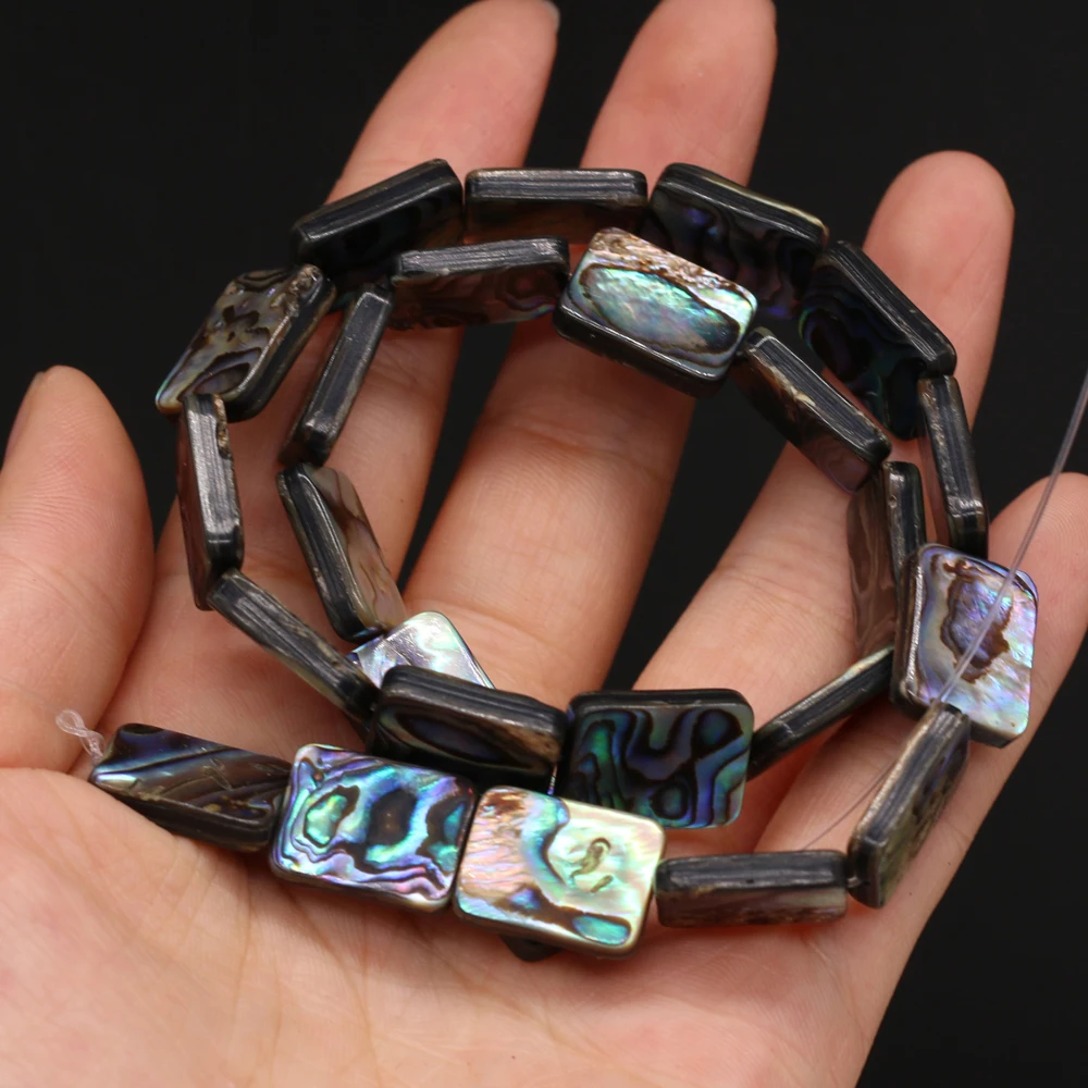 DIY-Rechteck-Isolationsperlen, Abalone-Muschelperlen für die Schmuckherstellung, DIY-Halsketten, Armbänder, Ketten, Ohrringe, Accessoires – Detail 3