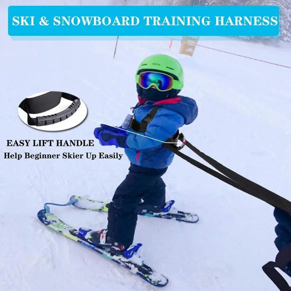Children Ski Training Harness With Easy Lift Handle, Teach Kids Speed Control Beginner Snowboarding Skiing Auxiliary Trainer