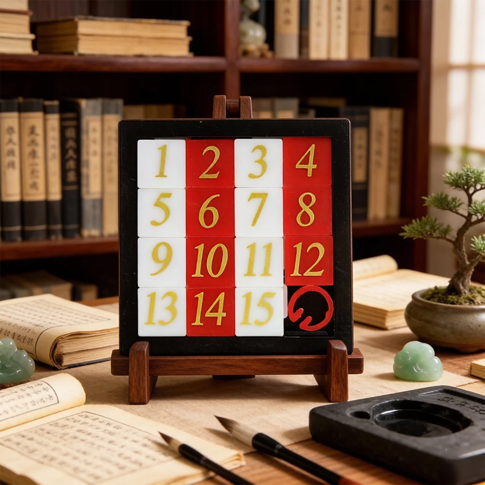 Kids Number Letter Sliding Puzzle Toy Logic Brain Teaser Training Game For Elementary Students