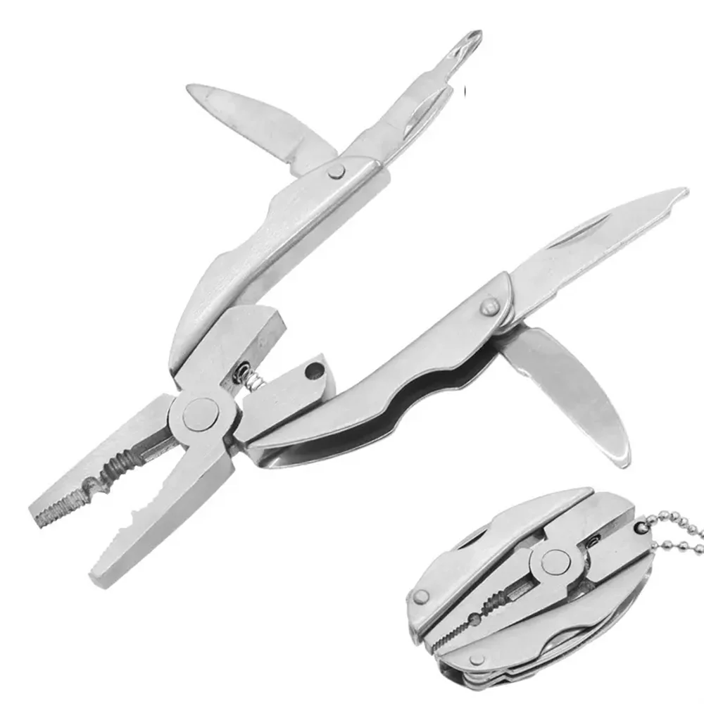 Portable Stainless Steel Multi-Tool Pliers Knife Multi-function Keychain Screwdriver For Outdoor Use